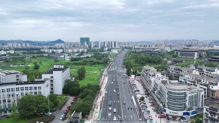 城市道路航拍镜头