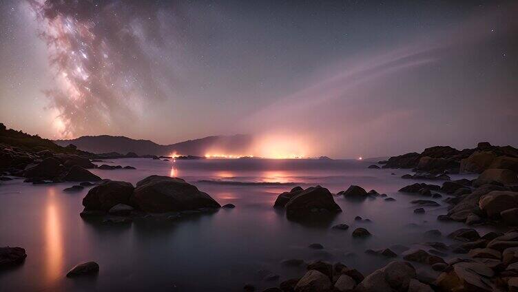 星空延时 背景 银河系 宇宙 延时 星空