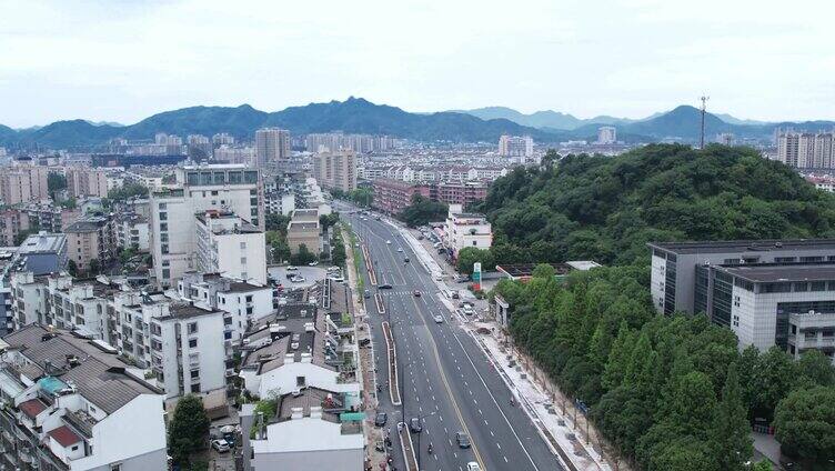 城市道路航拍镜头