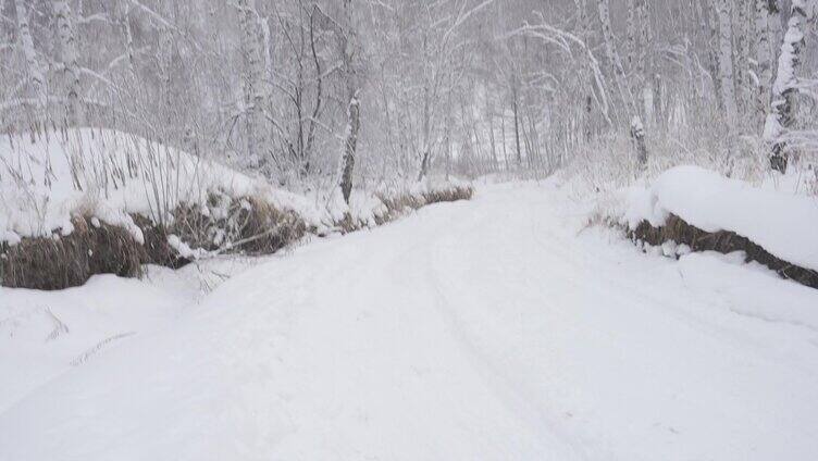 航拍雪域车队