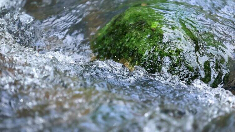 山涧溪流岩石青苔升格