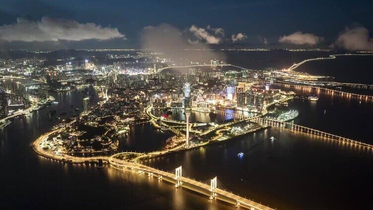 澳门大景夜景延时航拍合集