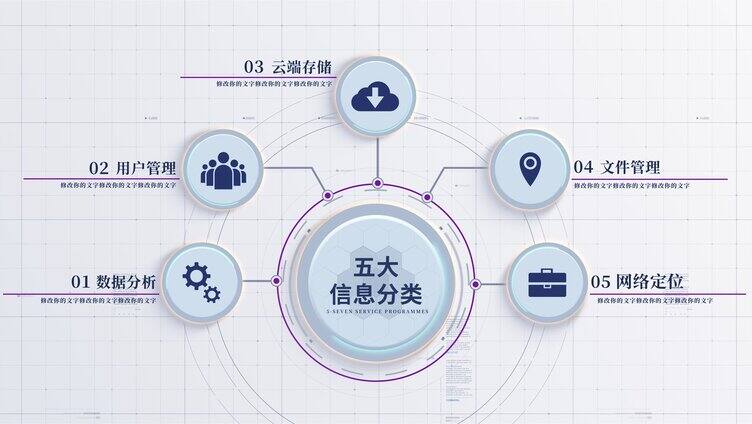 简洁分类组织结构AE模板