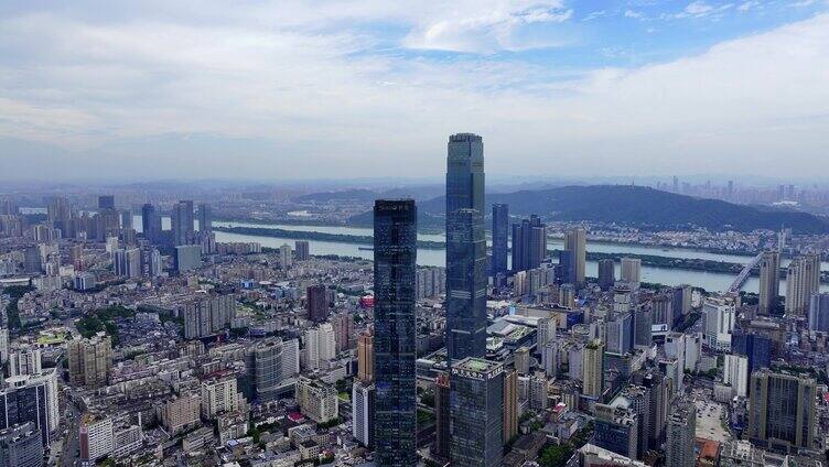 长沙城市大景高楼大厦国金中心【组镜】