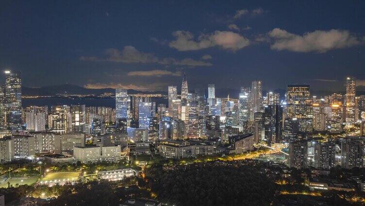 深圳市南山区粤海街道夜景航拍延时