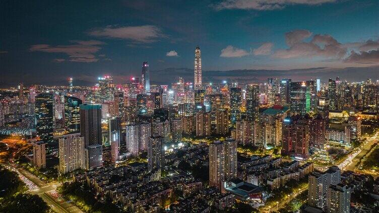 深圳市区地标大范围夜景延时