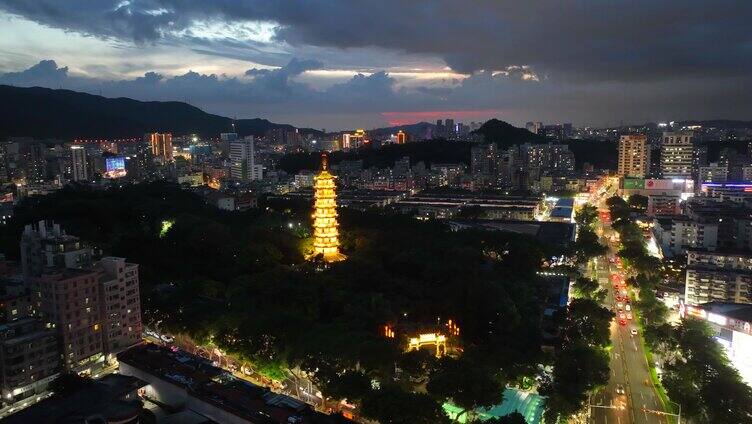 深圳龙华龙华公园龙峰塔航拍合集