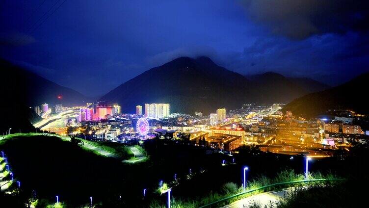 雅安市石棉县夜景延时