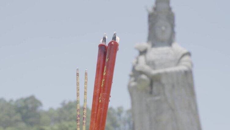 香火蜡烛妈祖雕像