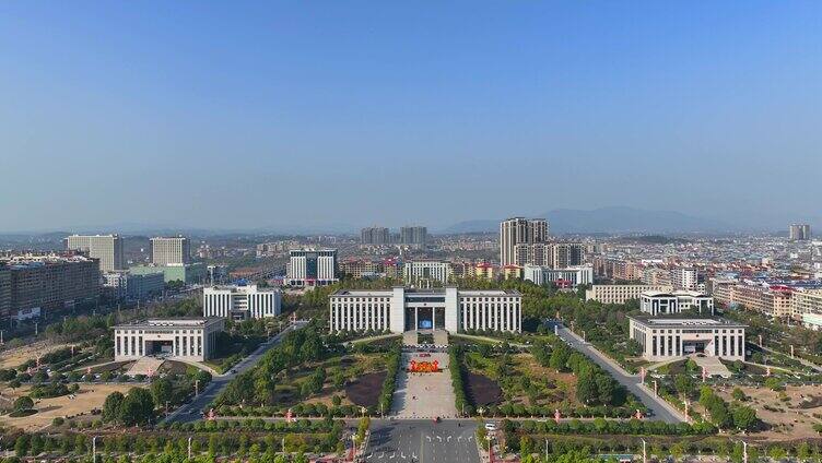 湖南永州祁阳市政府陶铸广场航拍大景