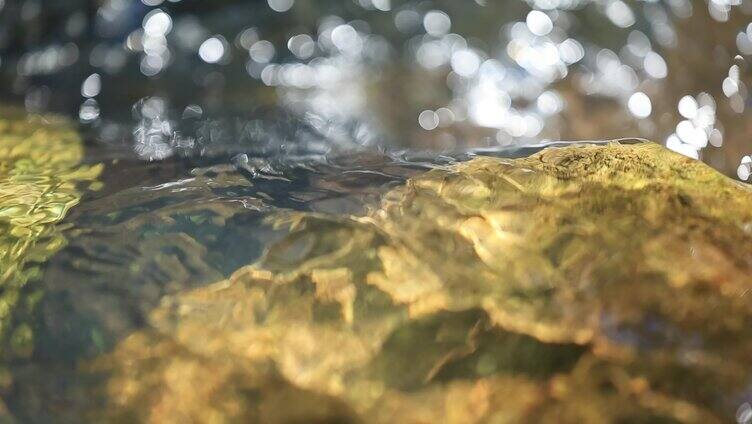 山涧流水特写微距升格