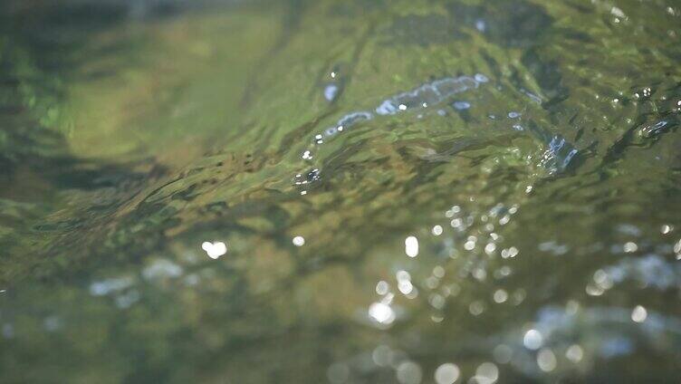 农村溪流流水特写升格