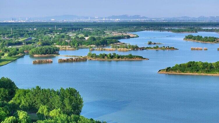 航拍合肥滨湖新区地标建筑