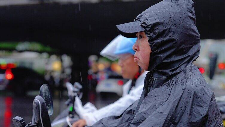 下雨天升格雨景下雨城市空镜