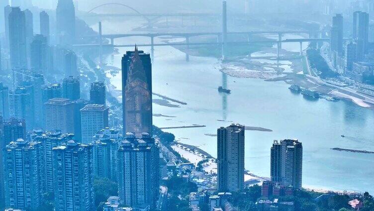 南山航拍雾都城市全景