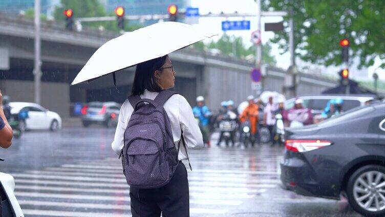 下雨城市升格唯美写意空镜