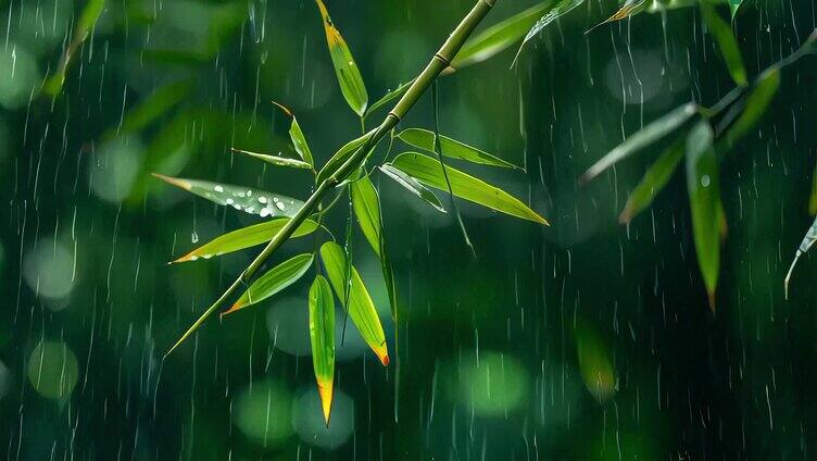 春雨自然雨滴水滴下雨雨水