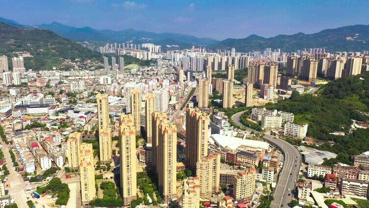 安溪全景俯瞰鸟瞰风光风景 泉州 中国茶都