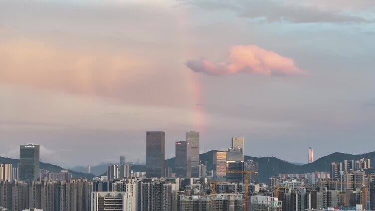 城市彩虹航拍