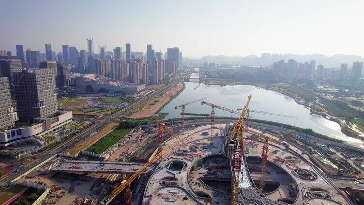 珠澳深合区在建横琴天沐琴台项目建筑航拍