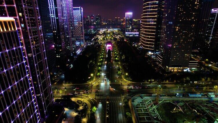 杭州萧山区钱江世纪城夜景延时