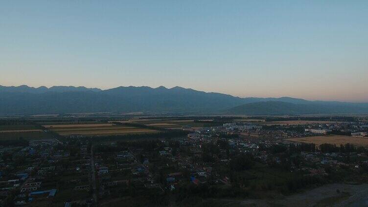 戈壁滩 山川航拍河流