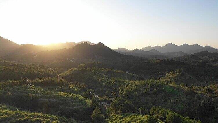 戈壁滩 山川航拍河流