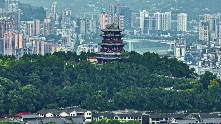 巴中地标南龛风景区巴中城市地貌航拍