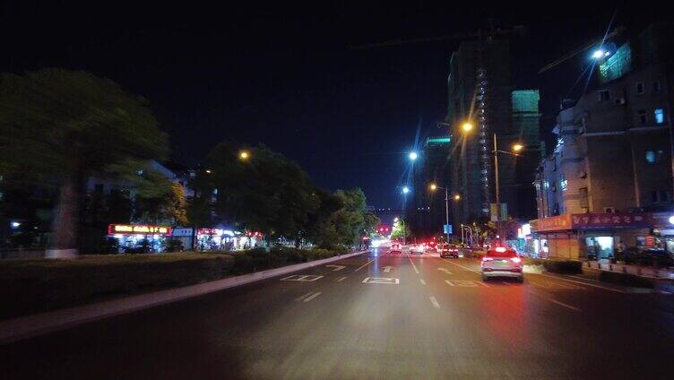 城市马路夜景空镜头