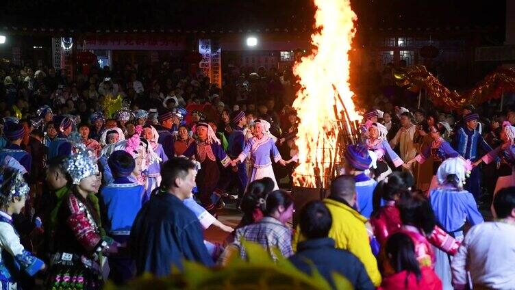 【4k合集】篝火晚会 火把节 民族大团结