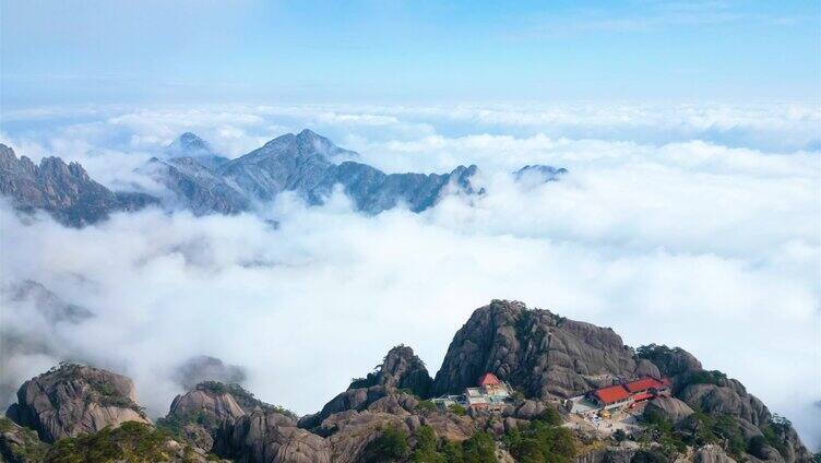 安徽省黄山云海航拍延时风景视频素材