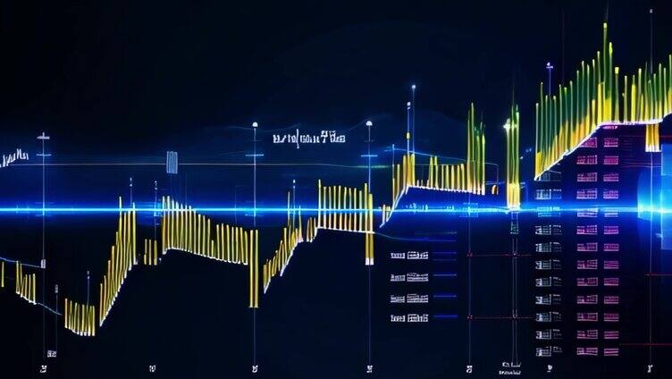 金融股市曲线K线动态背景4K