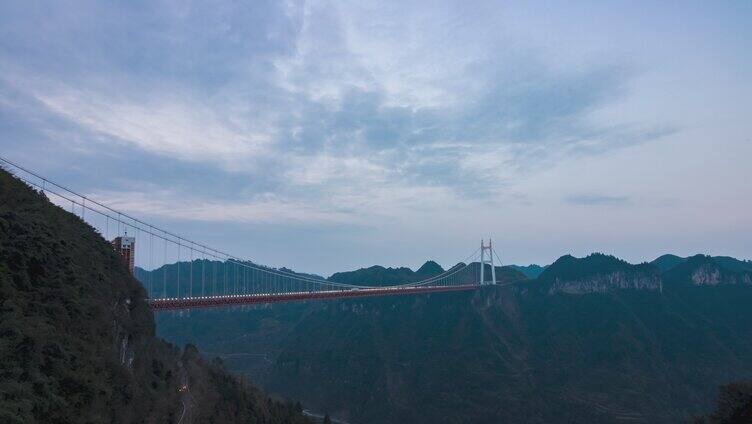 矮寨大桥日转夜延时摄影