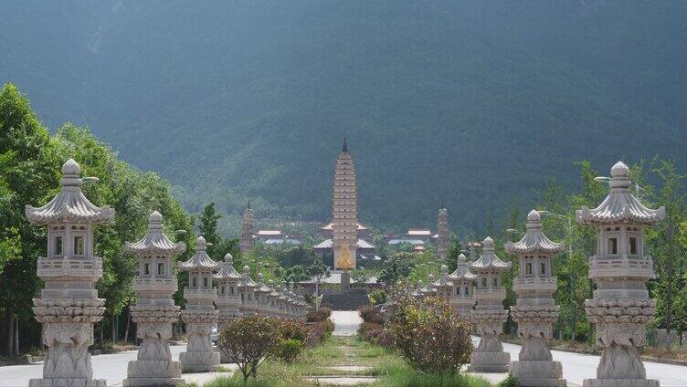 大理崇圣寺三塔光影延时