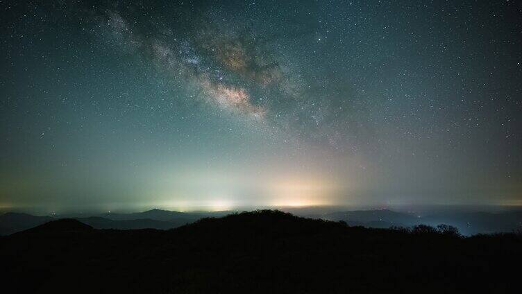 湖南大围山银河星空延时摄影