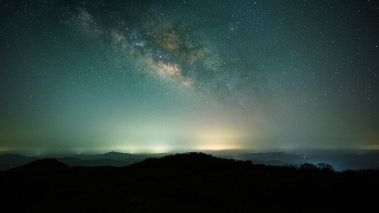 湖南大围山银河星空延时摄影