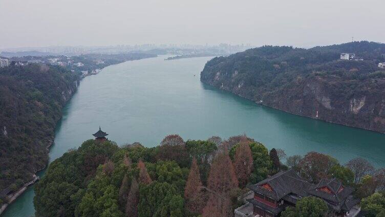 湖北宜昌长江三峡风光航拍