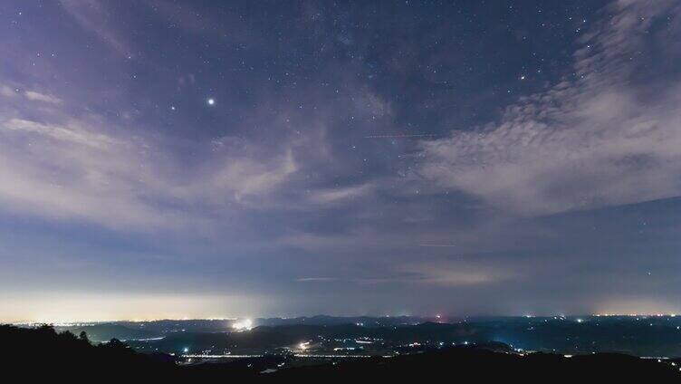 夏季银河星空延时摄影