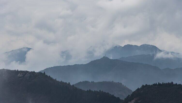 南岳衡山云雾自然风光延时摄影