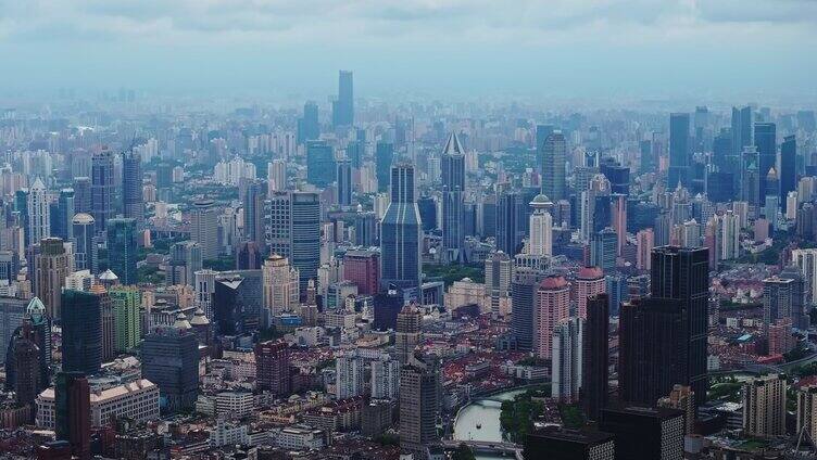 上海台风暴风雨来临前黑云压城航拍