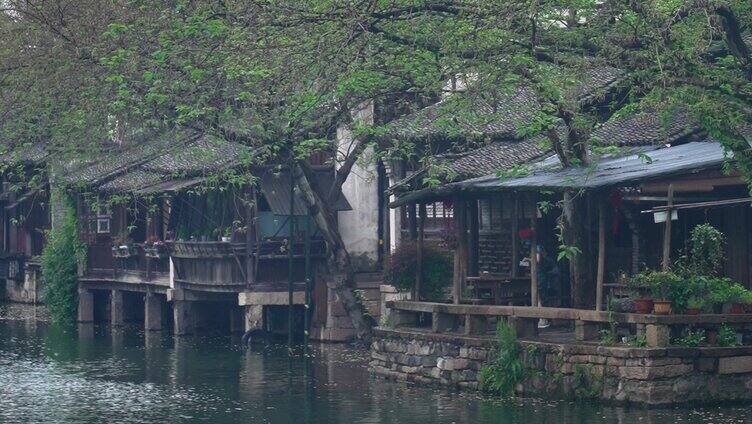 乌镇江南烟雨小镇清晨空镜