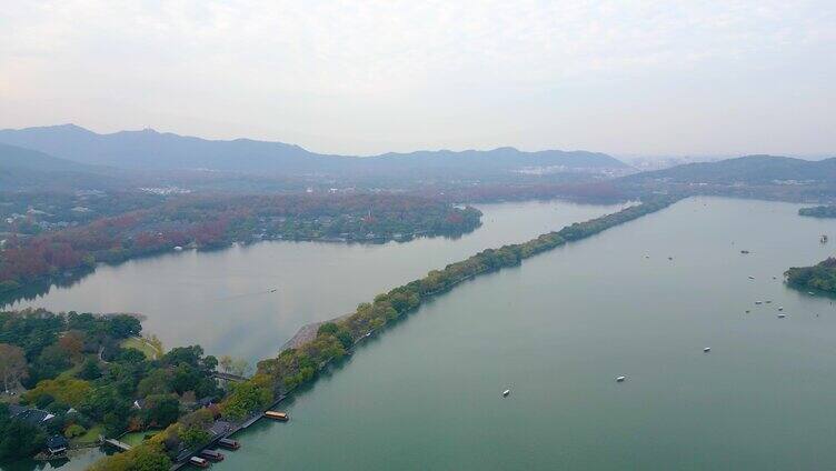 杭州西湖景区风景航拍