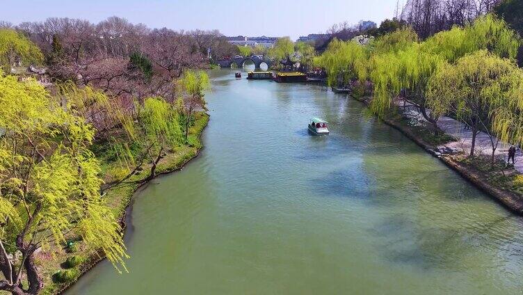 扬州市邗江区瘦西湖风景名胜区航拍江南水乡