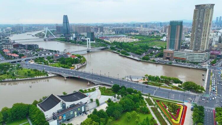 浙江省宁波市老外滩市区城市地标街景风景风