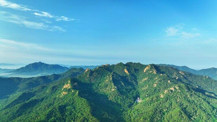 航拍辽宁千山绿色山林植被