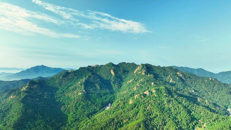 航拍辽宁千山绿色山林植被