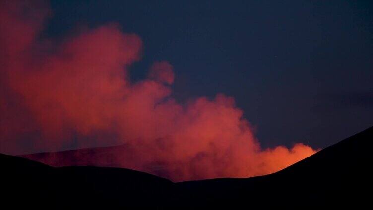 火山 星空 烟火