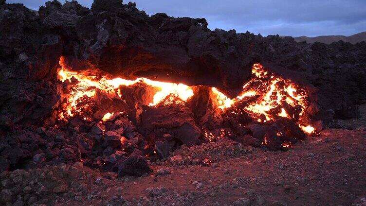 火山 星空 烟火