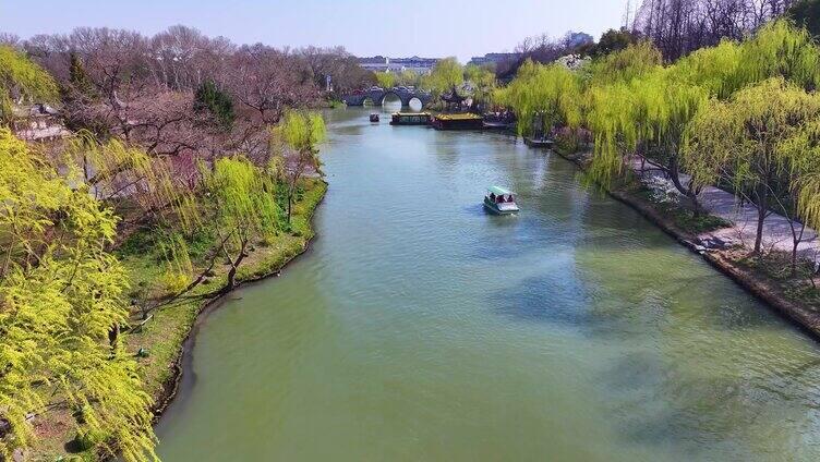 扬州市邗江区瘦西湖风景名胜区航拍江南水乡