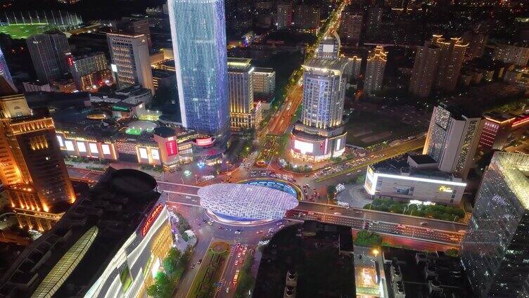 上海市城市地标车流公路交通运输夜晚夜景航